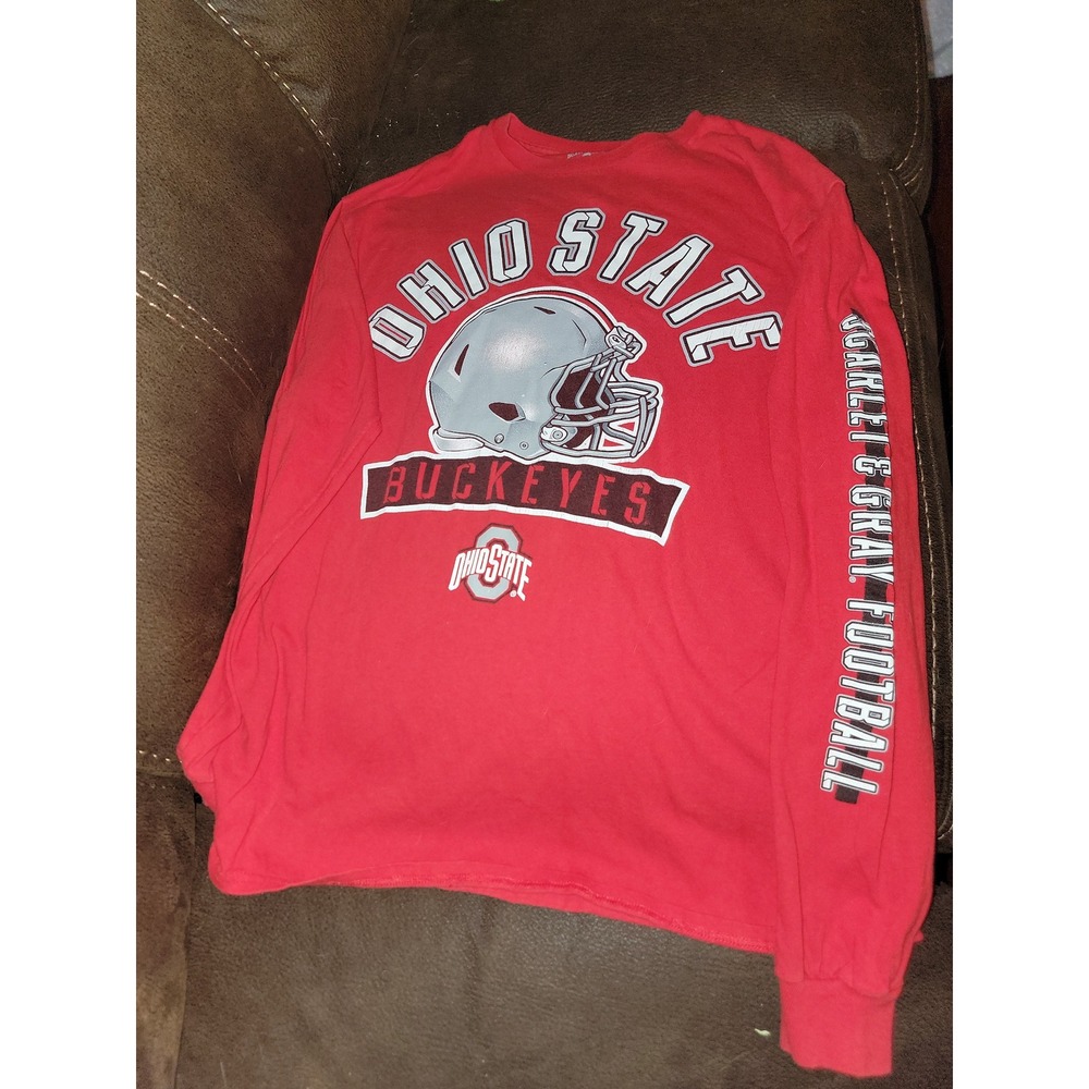 Ohio state buckeyes scarlet and gray football college football shirt size mens L